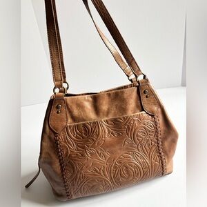 The Sak Melrose Soft Tooled Leather Shoulder Satchel